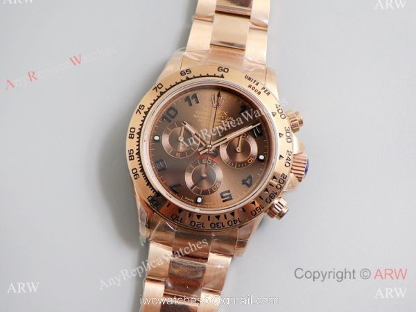 JH Factory Rolex Everose Replica Watch Swiss 4130 Daytona Brown Dial JH Factory Rolex Everose Replica Watch Swiss 4130 Daytona Brown Dial
