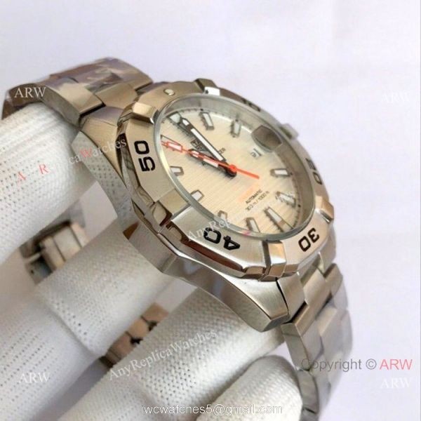 Wholesale Copy Tag Heuer Aquaracer Calibre 5 Watch Silver and White Wholesale Copy Tag Heuer Aquaracer Calibre 5 Watch Silver and White