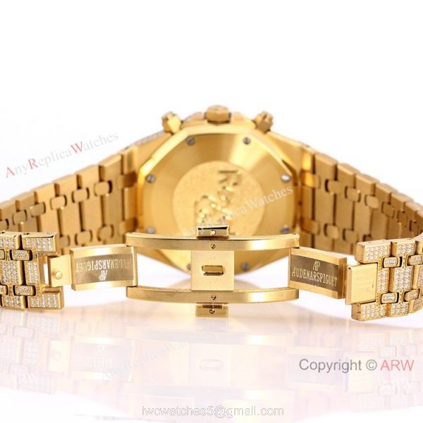 Audemars Piguet Royal Oak Full Iced Out Watch Replica Yellow Gold 41.5mm Audemars Piguet Royal Oak Full Iced Out Watch Replica Yellow Gold 41.5mm