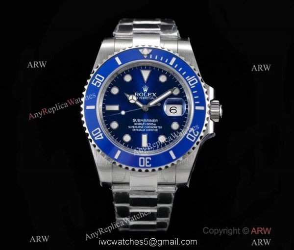 NOOB Factory V8 Version Swiss 3135 Rolex Submariner Smurf Blue Ceramic Replica Watch NOOB Factory V8 Version Swiss 3135 Rolex Submariner Smurf Blue Ceramic Replica Watch