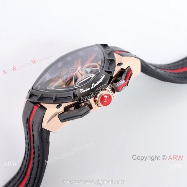 New Copy Lamborghini Spyder 9004 Chrono Watch Rose Gold Black Bezel New Copy Lamborghini Spyder 9004 Chrono Watch Rose Gold Black Bezel