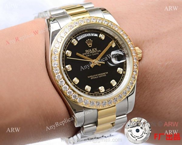 NEW UPGRADED Fake Presidential Rolex DayDate 2 Black diamond Dial Watch 41mm NEW UPGRADED Fake Presidential Rolex DayDate 2 Black diamond Dial Watch 41mm