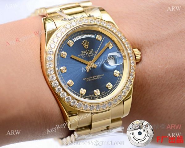 NEW UPGRADED Rolex Day-date II 41mm Watch Yellow Gold Blue Diamond NEW UPGRADED Rolex Day-date II 41mm Watch Yellow Gold Blue Diamond