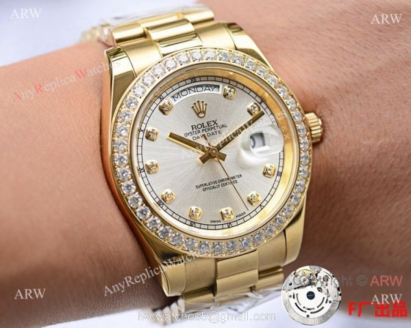 NEW UPGRADED Fake Presidential Rolex Daydate 2 Silver Diamond Dial 41mm NEW UPGRADED Fake Presidential Rolex Daydate 2 Silver Diamond Dial 41mm