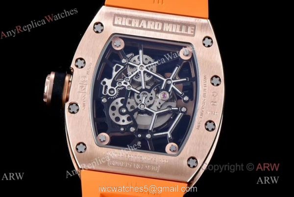 KV Factory Replica Richard Mille RM035 Americas Rose Gold Watch With Orange Rubber Band KV Factory Replica Richard Mille RM035 Americas Rose Gold Watch With Orange Rubber Band