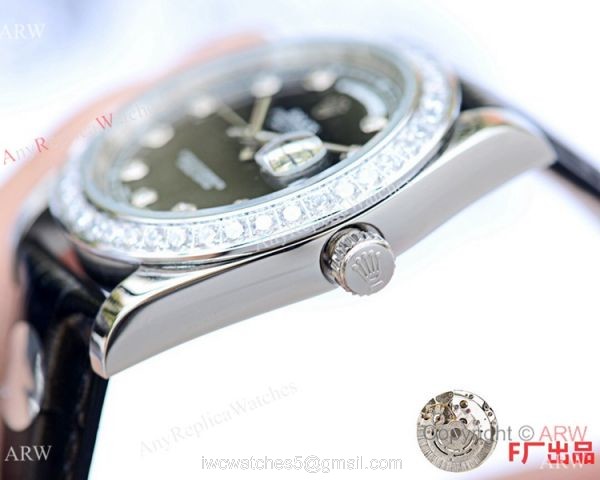 NEW UPGRADED Clone Rolex Day Date ii 41mm Watches Brown Leather Strap NEW UPGRADED Clone Rolex Day Date ii 41mm Watches Brown Leather Strap