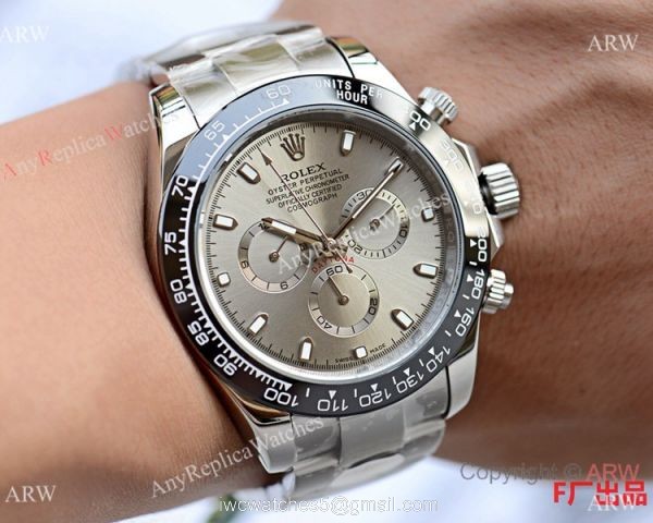 Best Copy Rolex Daytona SS Gray Dial Black Ceramic Mens Watch Best Copy Rolex Daytona SS Gray Dial Black Ceramic Mens Watch