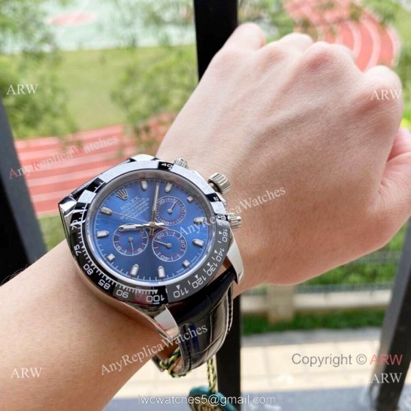 43mm Rolex Daytona Blue Dial Replica Watch Ceramic Bezel 43mm Rolex Daytona Blue Dial Replica Watch Ceramic Bezel