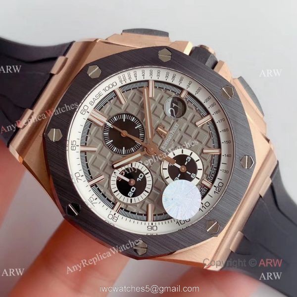 New JF Audemars Piguet Royal Oak Offshore Rose Gold Grey Dial Chronograph Replica Watch Ref 26416ro New JF Audemars Piguet Royal Oak Offshore Rose Gold Grey Dial Chronograph Replica Watch Ref 26416ro