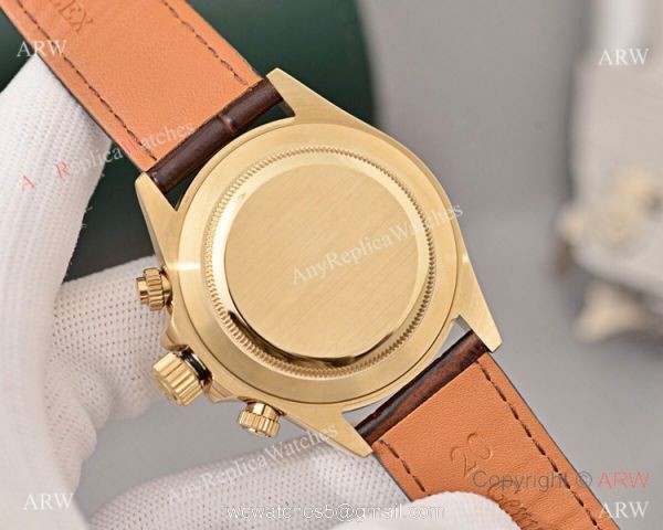 Best Replica Rolex Daytona watch Gold Dial with Diamond Leather Strap Best Replica Rolex Daytona watch Gold Dial with Diamond Leather Strap