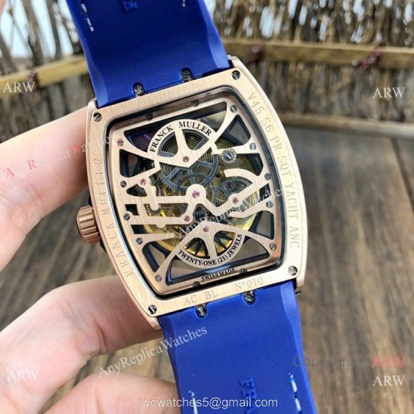 New Copy Franck Muller Vanguard Yachting Anchor Watch Rose Gold Skeleton Dial New Copy Franck Muller Vanguard Yachting Anchor Watch Rose Gold Skeleton Dial