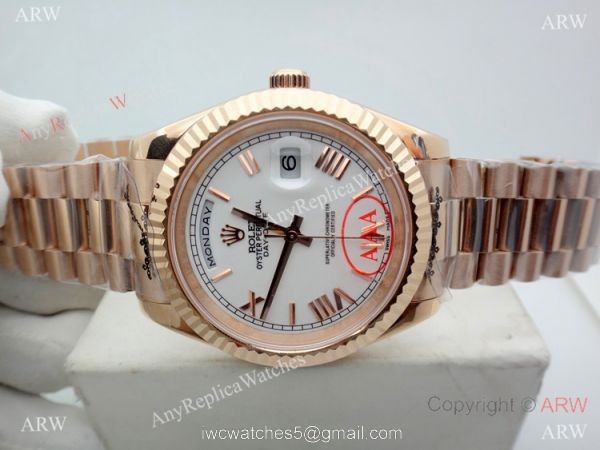 High Quality Rolex Day Date Rose Gold President White Dial Watch 40mm High Quality Rolex Day Date Rose Gold President White Dial Watch 40mm