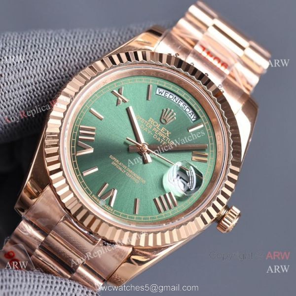 Swiss Quality Rolex Daydate II Citizen 8215 Watch Rose Gold Olive Green Dial 41mm Swiss Quality Rolex Daydate II Citizen 8215 Watch Rose Gold Olive Green Dial 41mm