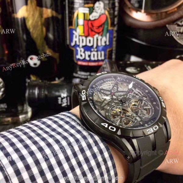Copy Roger Dubuis Excalibur Skeleton Double Flying Tourbillon Watch SS Case Copy Roger Dubuis Excalibur Skeleton Double Flying Tourbillon Watch SS Case