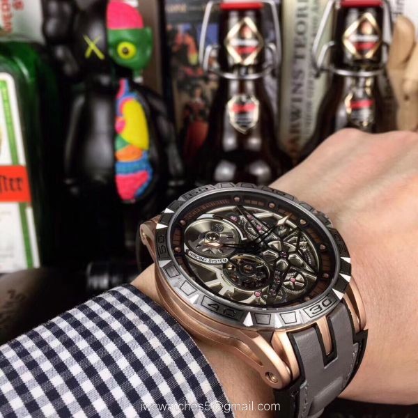Roger Dubuis Excalibur Spider Rose Gold Plated Titanium Watch AAA Replica Roger Dubuis Excalibur Spider Rose Gold Plated Titanium Watch AAA Replica