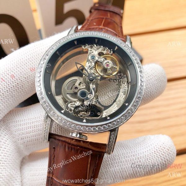 Copy Corum Bridge Transparent Dial Corum Watch Diamond Bezel Rose Gold Copy Corum Bridge Transparent Dial Corum Watch Diamond Bezel Rose Gold