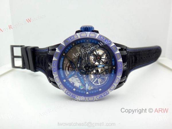 Newest Replica Roger Dubuis Excalibur Double Tourbillon Watch Men Size Newest Replica Roger Dubuis Excalibur Double Tourbillon Watch Men Size