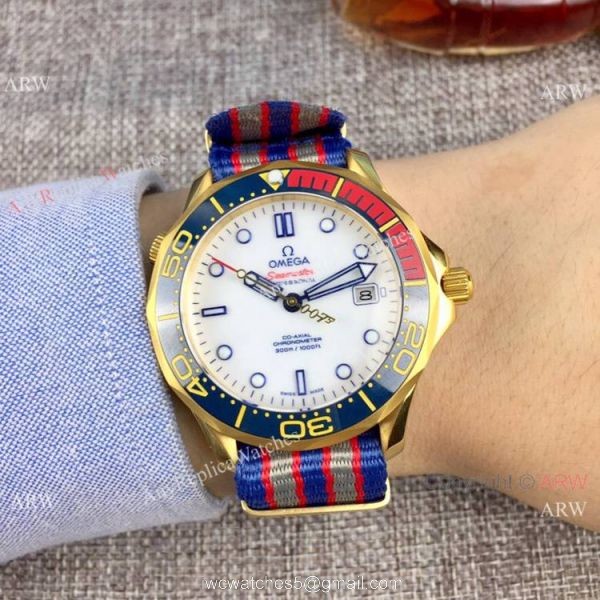 High quality Omega Commanders 007 James Bond Watch Blue Ceramic Bezel Nato Strap High quality Omega Commanders 007 James Bond Watch Blue Ceramic Bezel Nato Strap