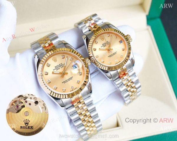 Replica Rolex Datejust Two Tone Lover Watches Siver Dial Replica Rolex Datejust Two Tone Lover Watches Siver Dial