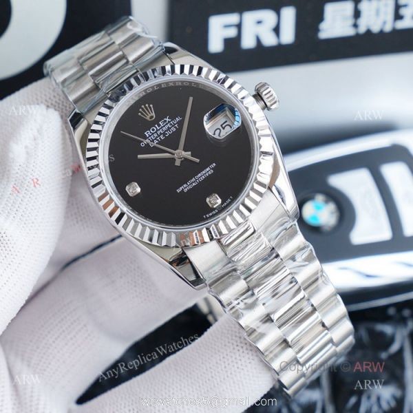 Swiss Copy Rolex Datejust 36 Black Face Mens Watch Swiss Copy Rolex Datejust 36 Black Face Mens Watch