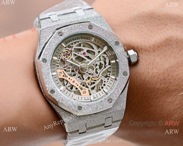 New Copy Audemars Piguet Royal Oak Watch Silver Frosted Skeleton Dial New Copy Audemars Piguet Royal Oak Watch Silver Frosted Skeleton Dial