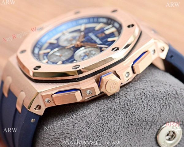 New Copy Audemars Piguet Royal Oak Chronograph Watches Rose Gold and Blue New Copy Audemars Piguet Royal Oak Chronograph Watches Rose Gold and Blue