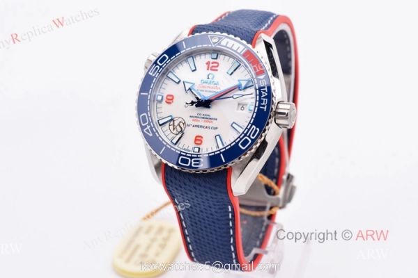 VS Factory Omega Seamaster Planet Ocean 600m White Red Blue Ceramic Bezel Americas Cup Replica Watch VS Factory Omega Seamaster Planet Ocean 600m White Red Blue Ceramic Bezel Americas Cup Replica Watch