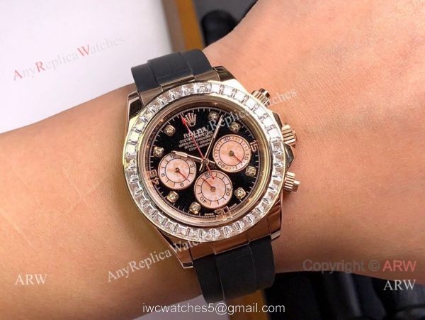 Copy Rolex Daytona Diamond Watch Rose Gold Oysterflex Strap Copy Rolex Daytona Diamond Watch Rose Gold Oysterflex Strap