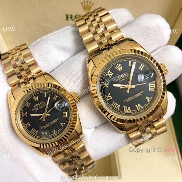 Buy Copy Rolex Datejust Jubilee 36mm and 31mm Watches All Gold White Roman Buy Copy Rolex Datejust Jubilee 36mm and 31mm Watches All Gold White Roman
