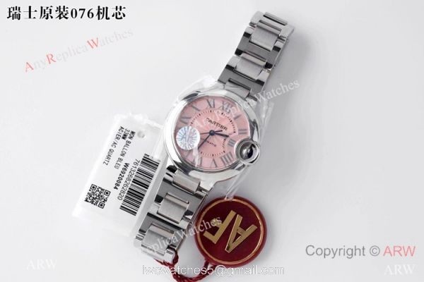 AF 1:1 Best Edition Cartier Ballon Bleu 33mm Watch Pink Dial AF 1:1 Best Edition Cartier Ballon Bleu 33mm Watch Pink Dial