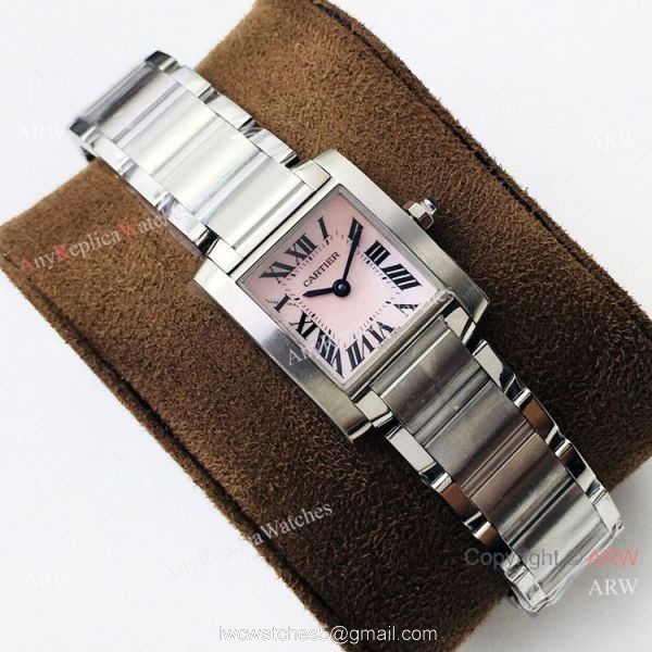 Super Clone Cartier Tank Francaise Swiss Quartz Watch SS Pink Dial Super Clone Cartier Tank Francaise Swiss Quartz Watch SS Pink Dial