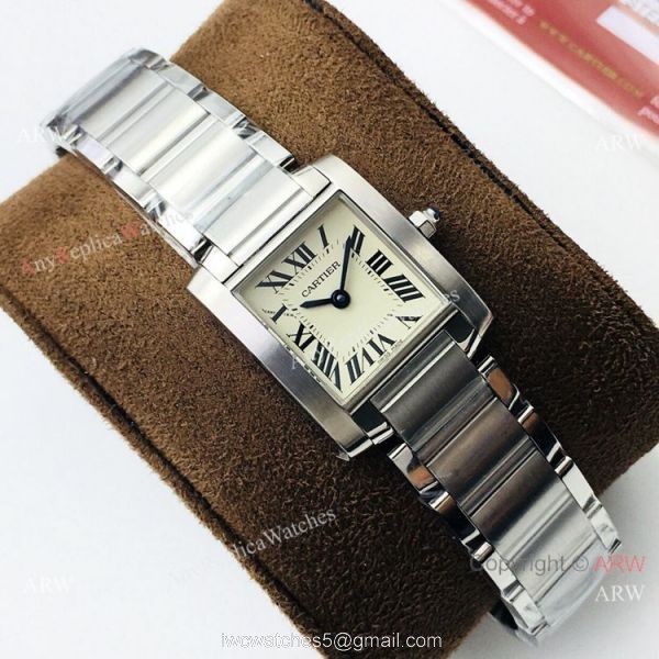 Super Clone Cartier Tank 2301 CC708177 Watch Cream Dial Lady Size Super Clone Cartier Tank 2301 CC708177 Watch Cream Dial Lady Size