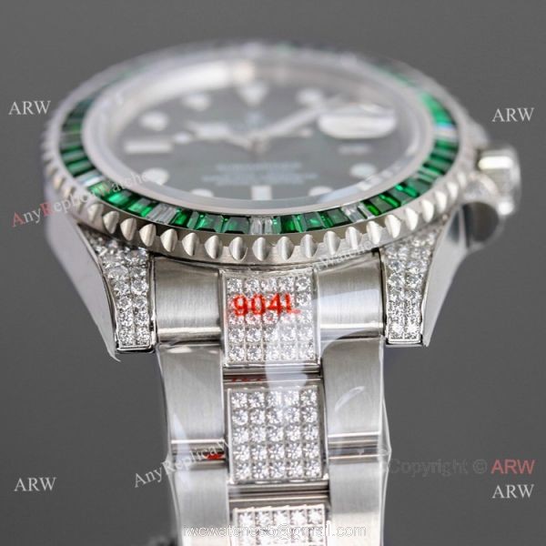 JH Factory Copy Rolex Submariner Iced Out Watch Swiss 2836 Diamond Band JH Factory Copy Rolex Submariner Iced Out Watch Swiss 2836 Diamond Band
