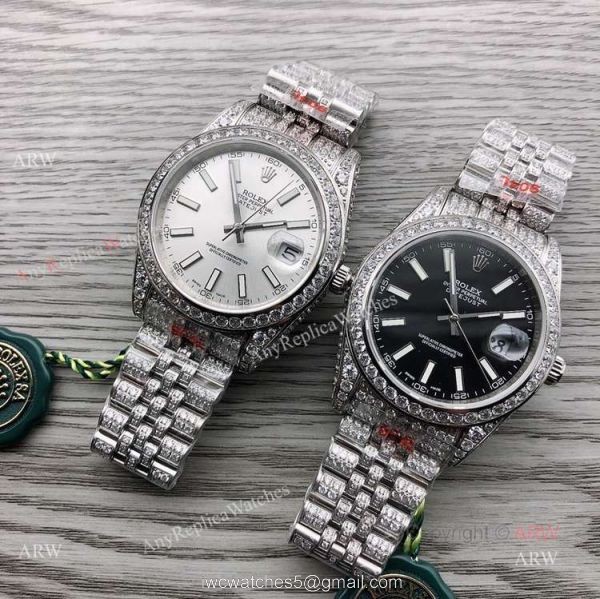 Iced Out Rolex Datejust ii 41 Silver Dial And Stick Markers Swiss 3255 Replica Watches Iced Out Rolex Datejust ii 41 Silver Dial And Stick Markers Swiss 3255 Replica Watches