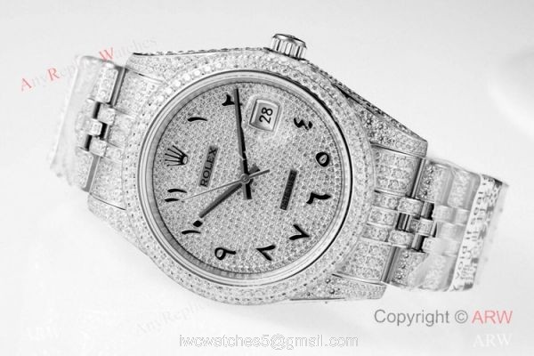 TW Factory Rolex Datejust Iced Out Watches 41mm Diamonds Silver Case TW Factory Rolex Datejust Iced Out Watches 41mm Diamonds Silver Case