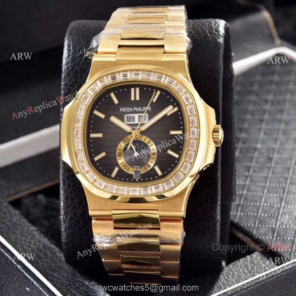 Wholesale Copy Patek Philippe Annual Calendar Watches Yellow Gold with Diamond Wholesale Copy Patek Philippe Annual Calendar Watches Yellow Gold with Diamond