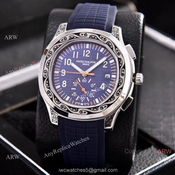Copy Patek Philippe Aquanaut Engraving Watch Green Rubber Strap Copy Patek Philippe Aquanaut Engraving Watch Green Rubber Strap
