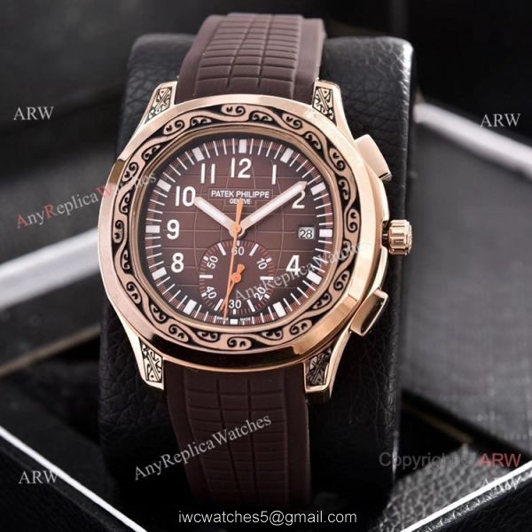 Copy Patek Philippe Aquanaut VK Chronograph Watches Rose Gold Engraving Copy Patek Philippe Aquanaut VK Chronograph Watches Rose Gold Engraving