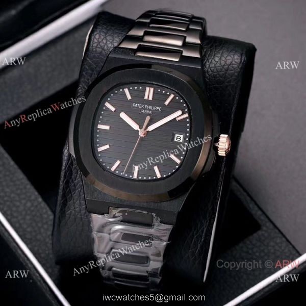 Knockoff Patek Philippe Nautilus All Black Watches Blue Gradient Dial Knockoff Patek Philippe Nautilus All Black Watches Blue Gradient Dial