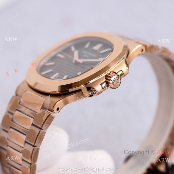 Swiss Grade Patek Philippe Nautilus PPF Cal.324 Rose Gold Brown Dial Watch 40mm Swiss Grade Patek Philippe Nautilus PPF Cal.324 Rose Gold Brown Dial Watch 40mm