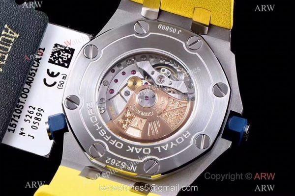 JF Factory V8 1:1 Best Audemars Piguet Divers Watch Yellow Dial 3120 Movement JF Factory V8 1:1 Best Audemars Piguet Divers Watch Yellow Dial 3120 Movement