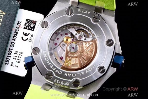 JF Factory V8 1:1 Best Audemars Piguet Divers Watch Green Rubber Strap JF Factory V8 1:1 Best Audemars Piguet Divers Watch Green Rubber Strap
