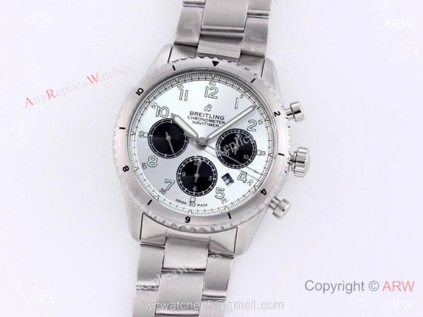 2021 New! Clone Breitling Premier B01 7750 Chronograph Watch White Panda Dial 2021 New! Clone Breitling Premier B01 7750 Chronograph Watch White Panda Dial