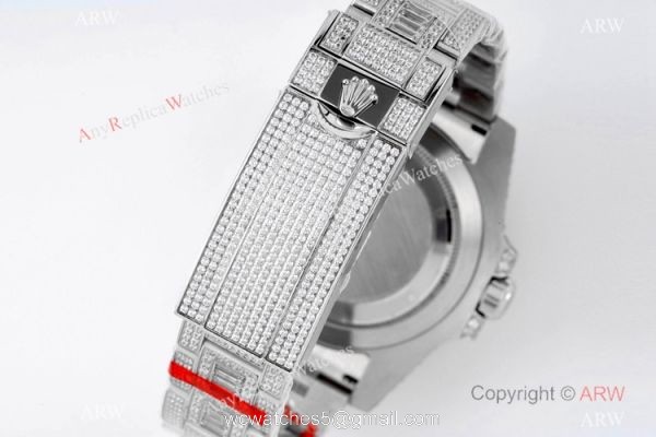 Swiss Grade Clone Rolex Iced Out Submariner Watch Swiss 3135 Green Dial Swiss Grade Clone Rolex Iced Out Submariner Watch Swiss 3135 Green Dial