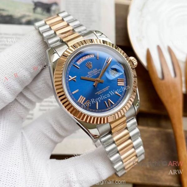 Copy Rolex Day-Date President Watches 2-Tone Rose Gold Green Dial 40mm Copy Rolex Day-Date President Watches 2-Tone Rose Gold Green Dial 40mm