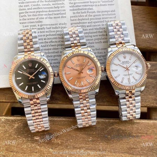 Best Replica Rolex DateJust Men Watches Two Tone Rose Gold White Face 40mm Best Replica Rolex DateJust Men Watches Two Tone Rose Gold White Face 40mm