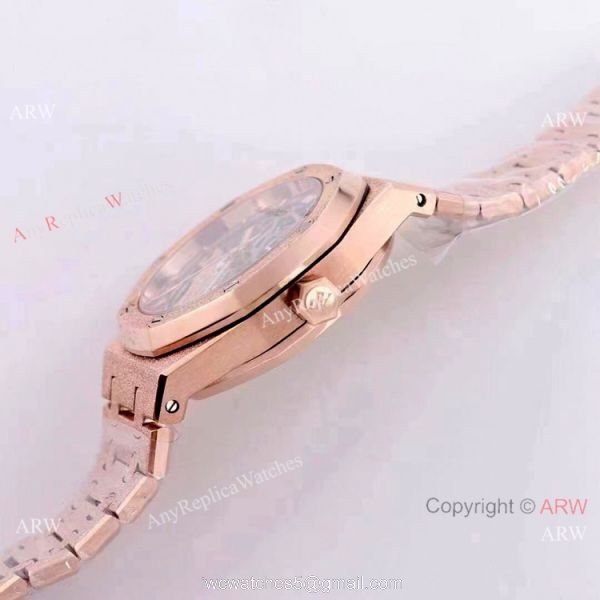New Copy Audemars Piguet Royal Oak Lady Watches Frosted Gold Skeleton Face 37mm New Copy Audemars Piguet Royal Oak Lady Watches Frosted Gold Skeleton Face 37mm