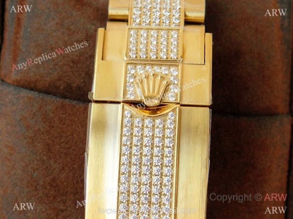 (ROF) Swiss Rolex GMT-Master II Custom Made Watch Diamond Bezel All Gold 40mm (ROF) Swiss Rolex GMT-Master II Custom Made Watch Diamond Bezel All Gold 40mm