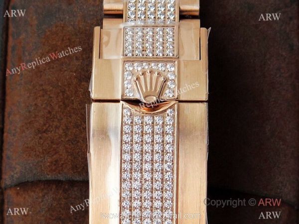 (ROF) Swiss Copy Rolex GMT-Master II Rose Gold Diamonds Watch Custom Made (ROF) Swiss Copy Rolex GMT-Master II Rose Gold Diamonds Watch Custom Made