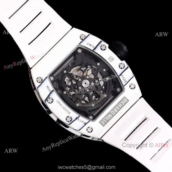 Best Copy Richard Mille RM 030 White Rush Limit Edition Watch Black Rubber Band Best Copy Richard Mille RM 030 White Rush Limit Edition Watch Black Rubber Band